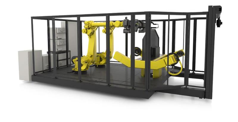 Systém s 3osým H-pozicionerem, robotické svařovací pracoviště, robotická buňka